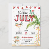 Waterverf Leuke Kerst In Juli Feest Kaart (Voorkant)