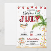 Waterverf Leuke Kerst In Juli Feest Kaart (Voorkant / Achterkant)