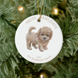 waterverf leuke puppy pawliday keramisch ornament