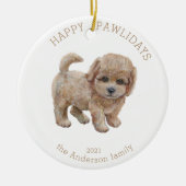 waterverf leuke puppy pawliday keramisch ornament (Voorkant)