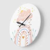 Waterverf Leuke Regenboog Kinder Baby kwekerij Grote Klok (Hoek)