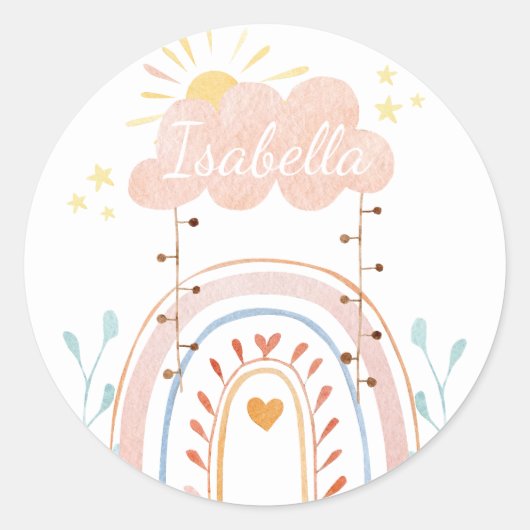 Waterverf Leuke regenboog Kinder label (Voorkant)