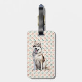 Waterverf Leuke Siberische Husky Dog Bagagelabel (Achterkant verticaal)