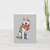 Waterverf Leuke Siberische Husky Dog Bedankkaart (Voorkant)