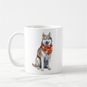 Waterverf Leuke Siberische Husky Dog Koffiemok (Links)