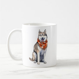 Waterverf Leuke Siberische Husky Dog Koffiemok