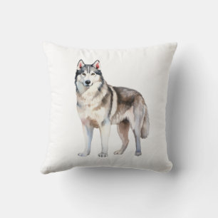 Waterverf Leuke Siberische Husky Dog Kussen