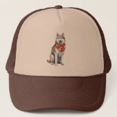 Waterverf Leuke Siberische Husky Dog Trucker Pet (Voorkant)