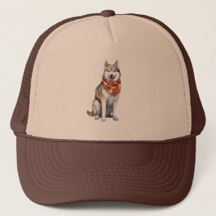 Waterverf Leuke Siberische Husky Dog Trucker Pet