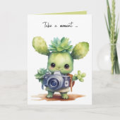 Waterverf Leuke Succulent met Camera Kaart (Voorkant)