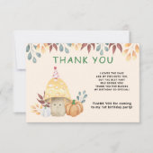 Waterverf leuke vlieg agaric eerste verjaardagsfee bedankkaart (Voorkant)