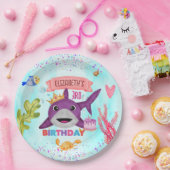 Waterverf Leukste verjaardagshaai verjaardagsfeest Papieren Bordje (Feest)