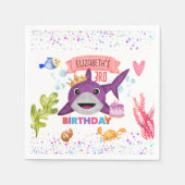 Waterverf Leukste verjaardagshaai verjaardagsfeest Servet (Voorkant)