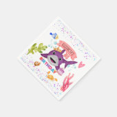 Waterverf Leukste verjaardagshaai verjaardagsfeest Servet (Hoek)