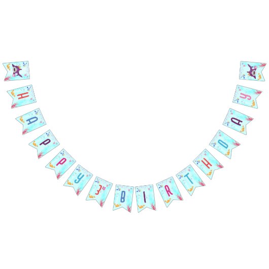 Waterverf Leukste verjaardagshaai verjaardagsfeest Vlaggetjes (Alle)