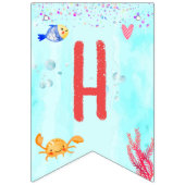 Waterverf Leukste verjaardagshaai verjaardagsfeest Vlaggetjes (Tweede vlag)