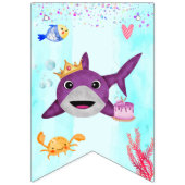 Waterverf Leukste verjaardagshaai verjaardagsfeest Vlaggetjes (Eerste vlag)