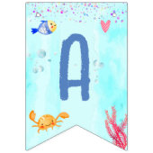 Waterverf Leukste verjaardagshaai verjaardagsfeest Vlaggetjes (Derde vlag)