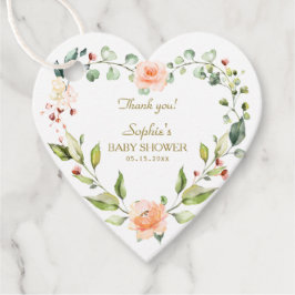 Waterverf levend koraal Baby shower Bedankjes Labels