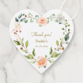 Waterverf levend koraal Baby shower Bedankjes Labels (Achterkant)