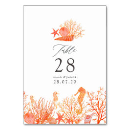 Waterverf Levend Koraal Strand Bruiloft Kaart