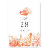 Waterverf Levend Koraal Strand Bruiloft Kaart (Achterkant)