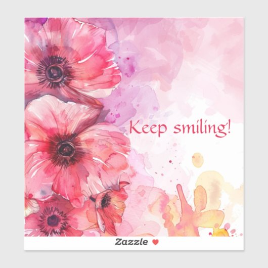 Waterverf Levendige bloemen Sticker (Vel)