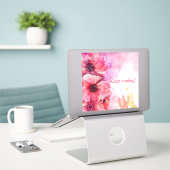 Waterverf Levendige bloemen Sticker (Laptop op bureau)