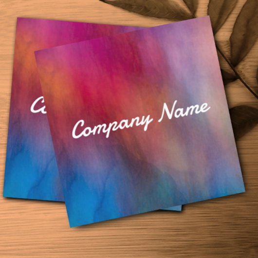 waterverf levendige kleuren artistiek vet modern vierkante visitekaartje