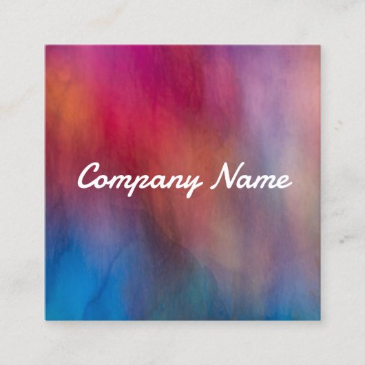 waterverf levendige kleuren artistiek vet modern vierkante visitekaartje (Voorkant)