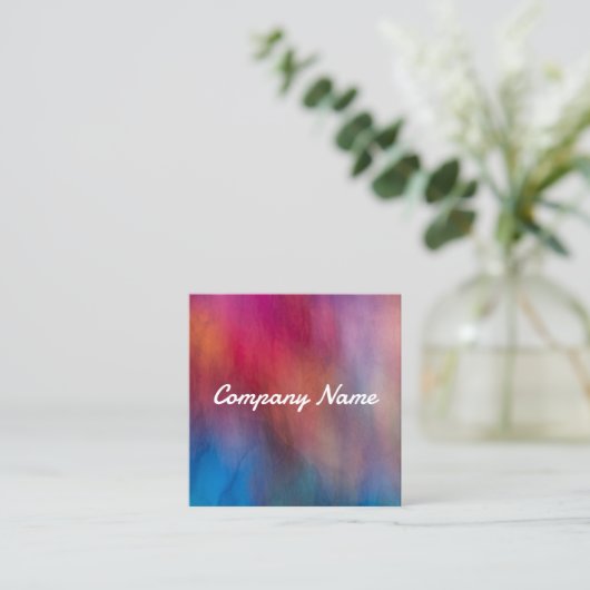 waterverf levendige kleuren artistiek vet modern vierkante visitekaartje (Staand voorkant)
