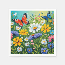 Waterverf Levendige Lente Bloemen Patroon