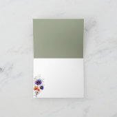 Waterverf Levendige Oranje en Paarse Wildbloemen Bedankkaart (Binnen)