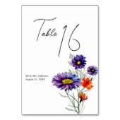 Waterverf Levendige Oranje en Paarse Wildbloemen Kaart (Voorkant)