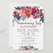 Waterverf levendige roodbloem kaart (Voorkant)