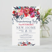 Waterverf levendige roodbloem kaart (Staand voorkant)