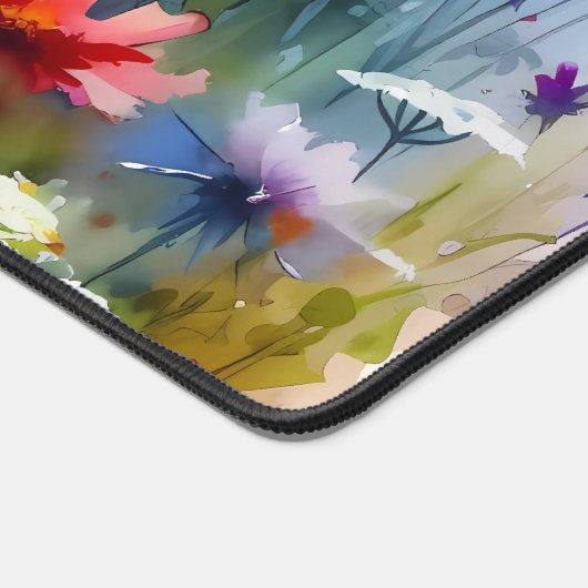 Waterverf Levendige wilde bloemen Bureaumat (Hoek)