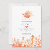 Waterverf Levenkoraalrivierrepetitie Dinner Kaart (Voorkant)