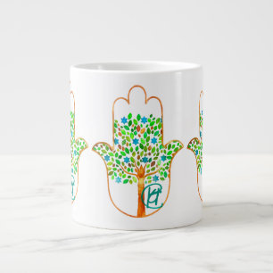 Waterverf Levensboom Hamsa Art Oversized Mok