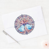 Waterverf levensloop ronde sticker (Envelop)