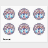 Waterverf levensloop ronde sticker (Vel)
