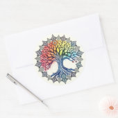 Waterverf levensloop ronde sticker (Envelop)