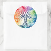 Waterverf levensloop ronde sticker (Tas)