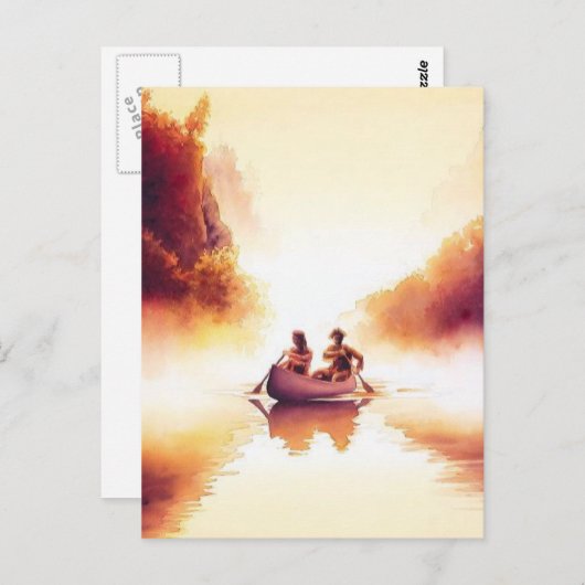 waterverf "Lewis and Clark" Briefkaart (Voorkant / Achterkant)