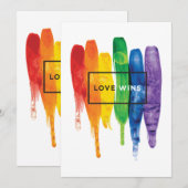 Waterverf LGBT Love Wins Rainbow Paint Typografi Kaart (Voorkant / Achterkant)