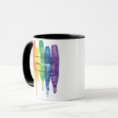 Waterverf LGBT Love Wins Rainbow Paint Typografi Mok (Voorkant links)