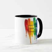 Waterverf LGBT Love Wins Rainbow Paint Typografi Mok (Voorkant rechts)