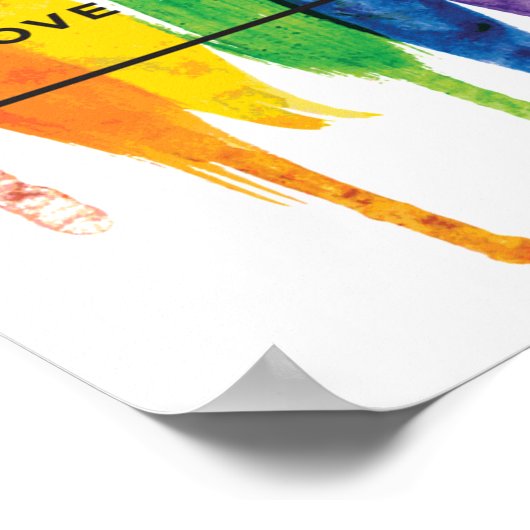 Waterverf LGBT Love Wins Rainbow Paint Typografi Poster (Hoek)