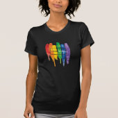 Waterverf LGBT Love Wins Rainbow Paint Typografi T-shirt (Voorkant)