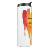 Waterverf LGBT Love Wins Rainbow Paint Typografi Thermosbeker (Gedraaid links)